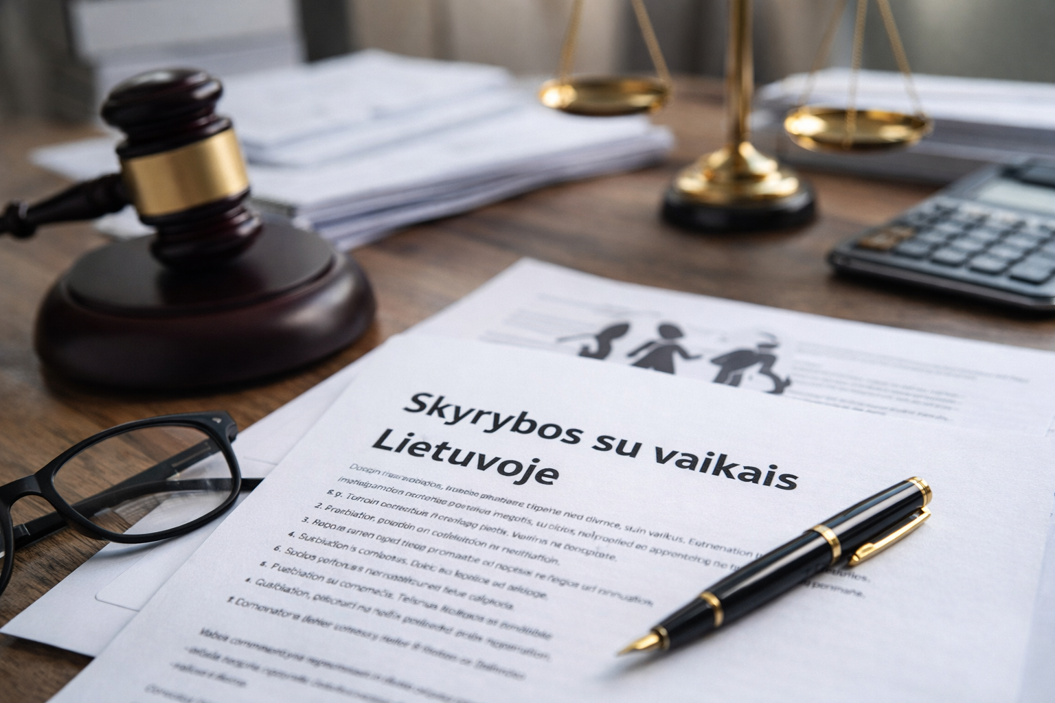 Skyrybos su vaikais Lietuvoje 2026: tvarka, alimentai ir terminai