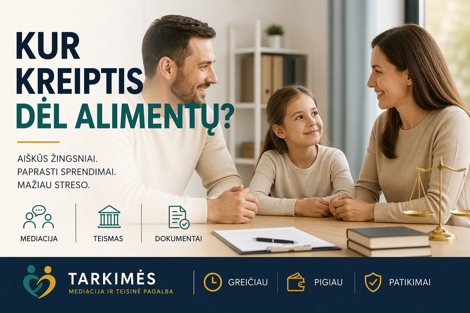 Kur kreiptis dėl alimentų Lietuvoje? (2026 gidas)